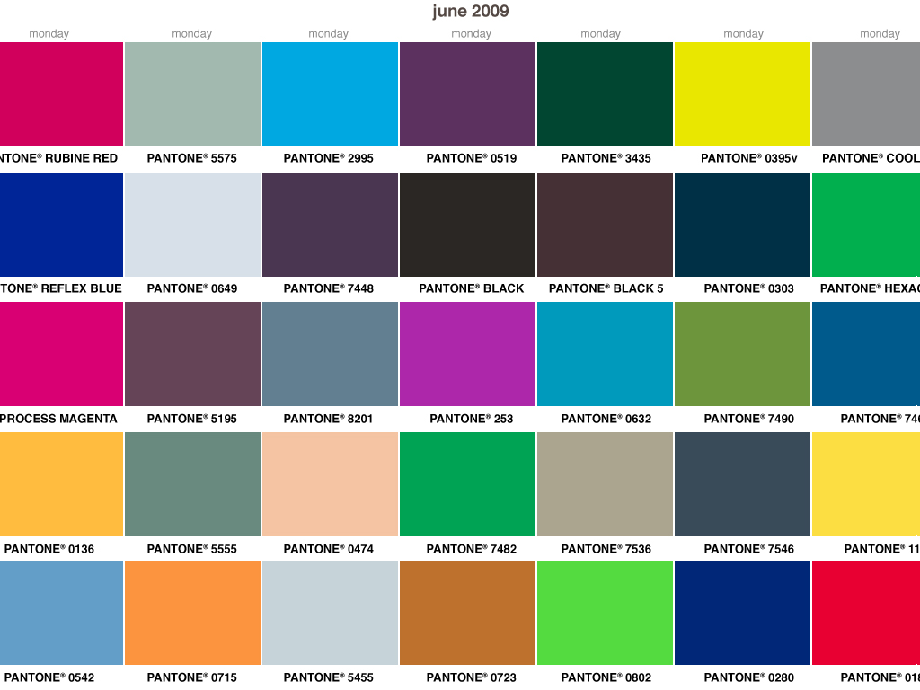 calend pantone